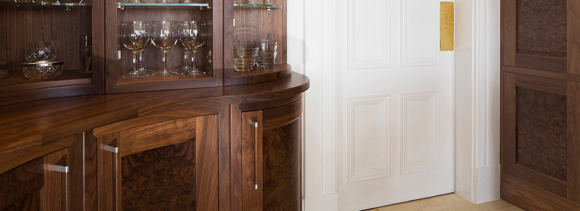 Walnut display cabinet