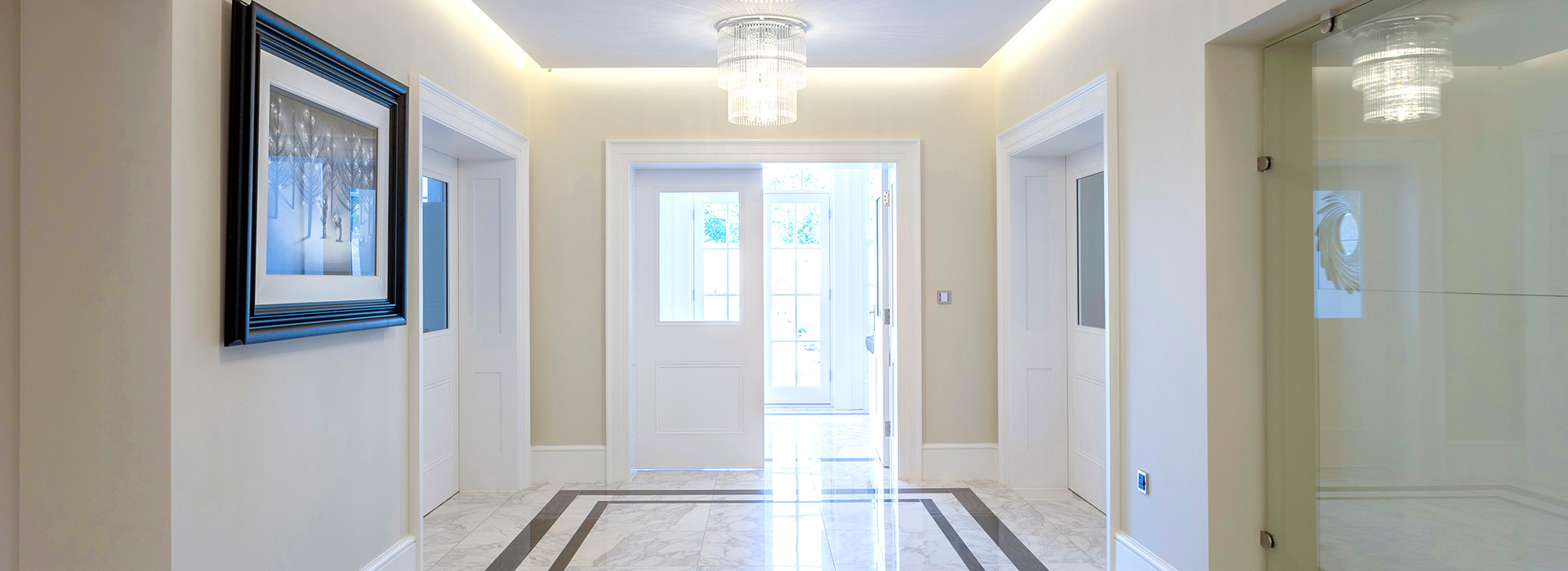 Marble hallway white doors