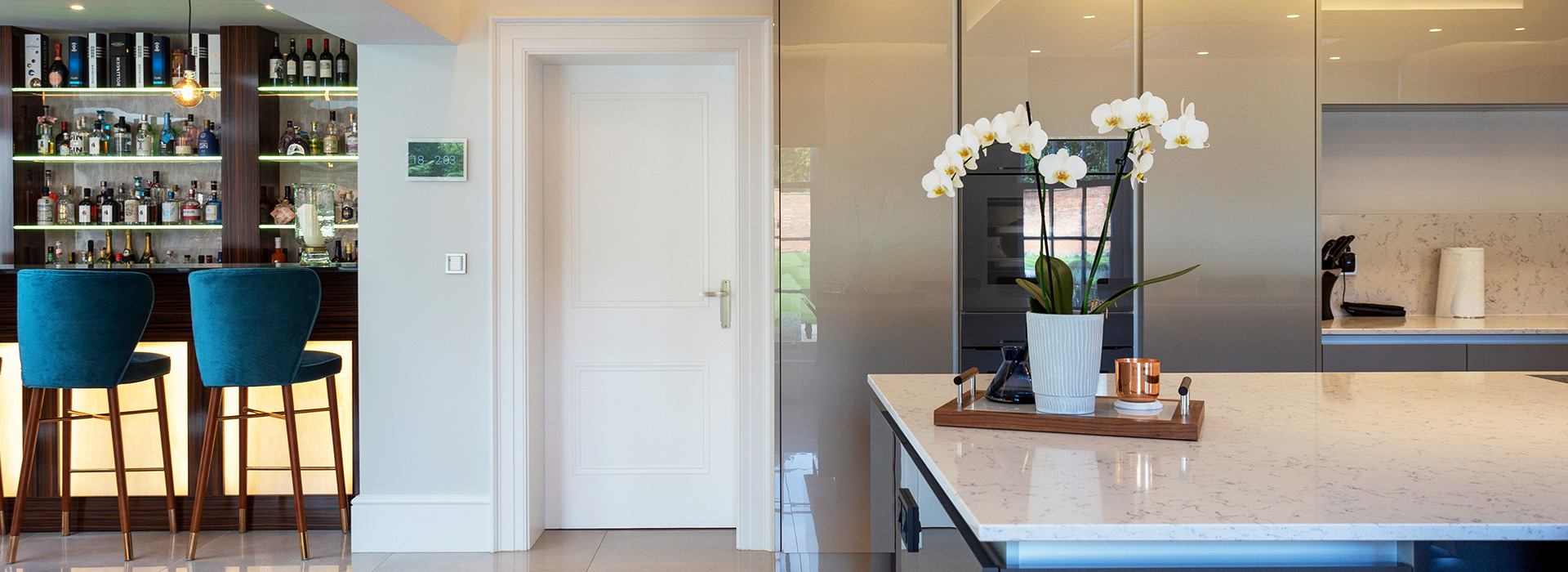 Home bar panelled door