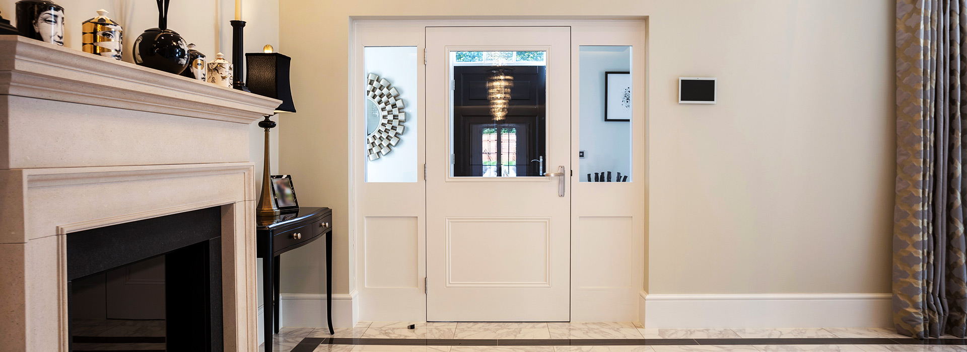 Traditional door with side-panels