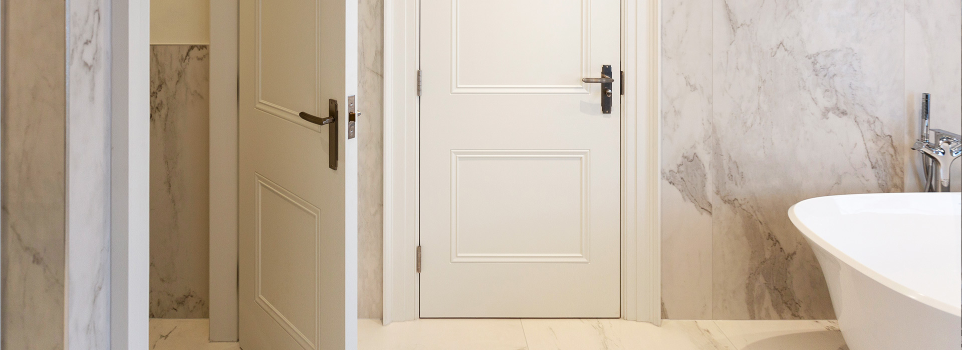 Luxury bathroom marble interior doors